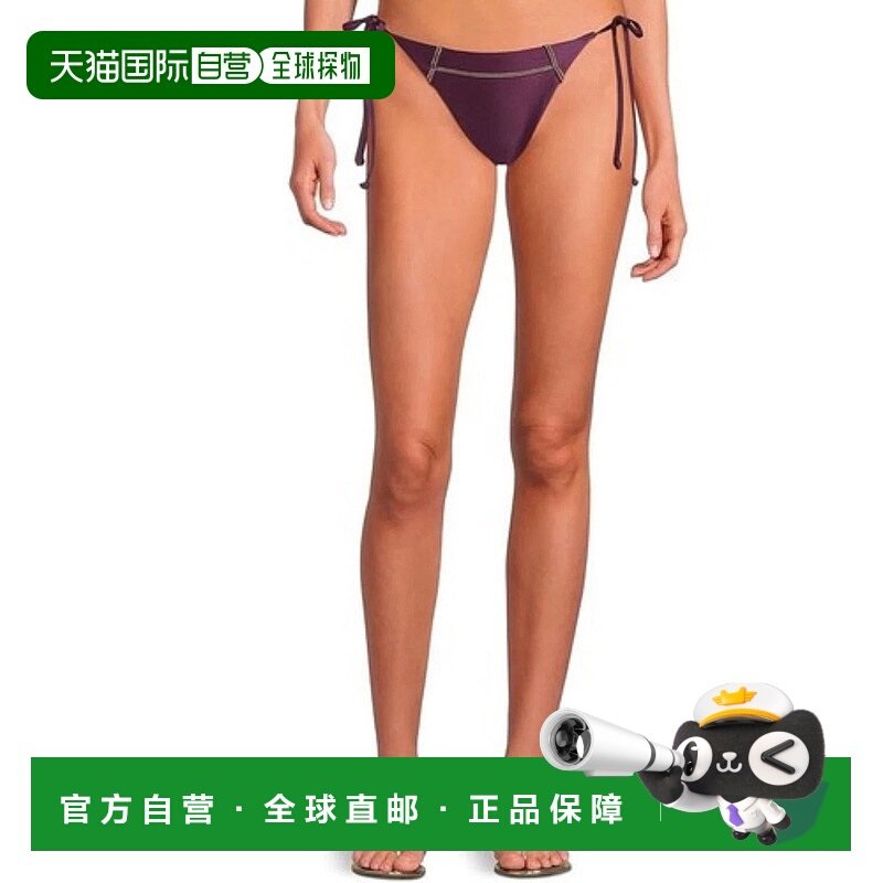 自营BECCA Color Sheen Bikini Bottom Womens  Aubergine Tie Si