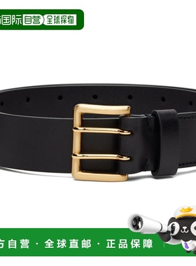 1h可退 香港直邮潮奢 AURALEE 女士 黑色 Two-Hole Buckle 腰带 A