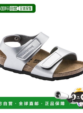 自营 Birkenstock Palu Logo Birko-Flor 凉鞋 - 银色 美国奥莱直
