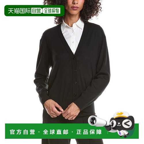 自营Theory V-Neck Wool Cardigan - black 美国奥莱直发