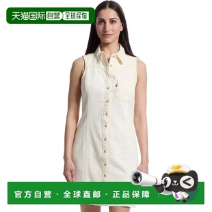 自营Women's Levi's Zeda Shirt Dress White Denim Cotton Sprea