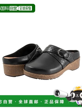 自营Softwalk Asmara Slippers Women's Black Leather Round Toe