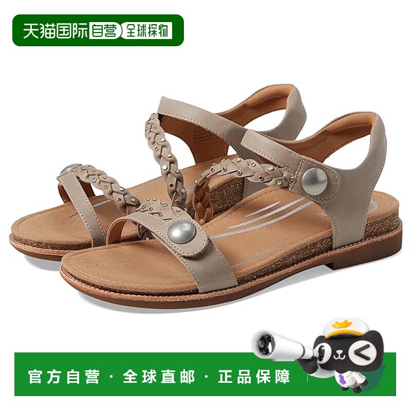 1h可退 香港直邮潮奢 aetrex 女士 Jenn 凉拖 brown棕色 舒适时尚
