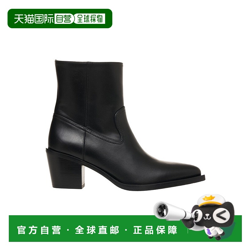 自营stuart weitzman'Tate' Leather Boots - black 美国奥莱直发