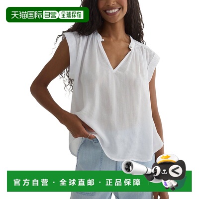 自营Bella Dahl Shirred Pullover Cap Sleeve - white 美国奥莱