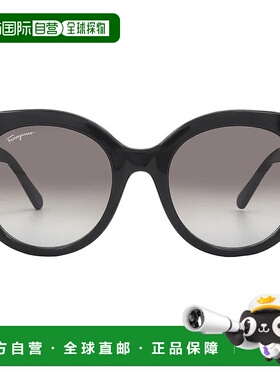 自营Salvatore Ferragamo Grey Cat Eye Ladies Sunglasses SF103