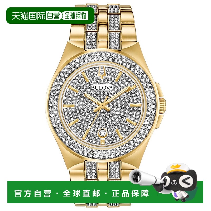 自营Bulova Men's Crystal Silver Dial Watch - silver 美国奥莱