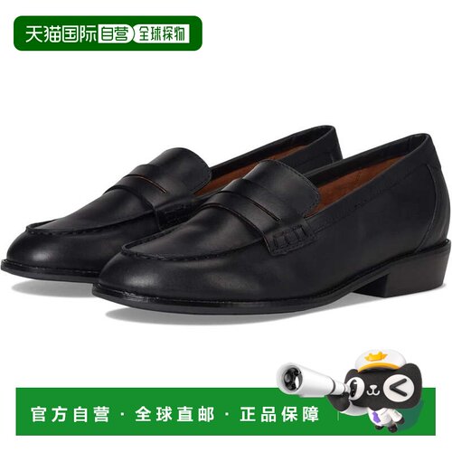 自营Rockport Elisea Flats Black Leather Slip On Loafer Shoes