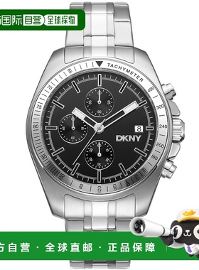 自营dknyEVERYDAY Central Park Chrono Black Dial Silver Men's