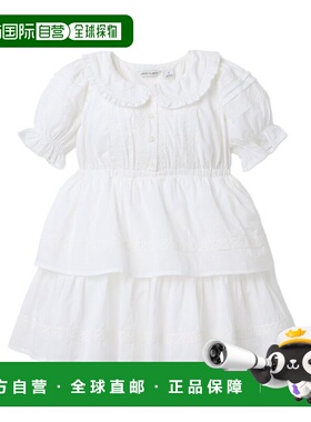 自营janie and jack珍妮和杰克的平塔克分层连衣裙-白色 美国奥莱