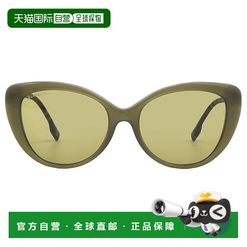 自营Burberry Green Cat Eye Ladies Sunglasses BE4407 4090/2 5