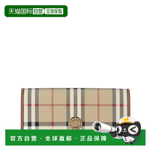 自营 burberryHalton Checked钱包-档案米色 美国奥莱直发博柏利
