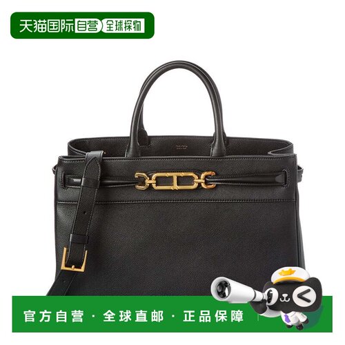 自营Tom Ford标志皮革手提包-黑色 斜挎包单肩包美国奥莱直发
