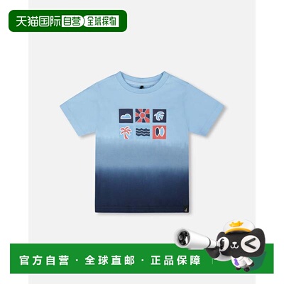 自营deux par deuxOrganic Cotton Short Sleeve T-Shirt Blue Gr