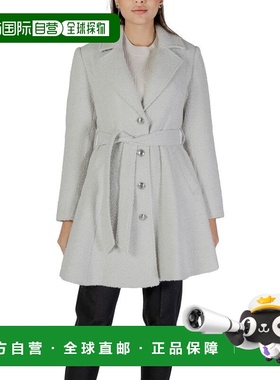 自营Guess Polyester And Wool Women's Coat - gray 美国奥莱直