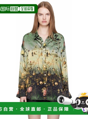 1h可退 香港直邮潮奢 R13 女士 绿色 Drop Neck 衬衫 R13WR004R58