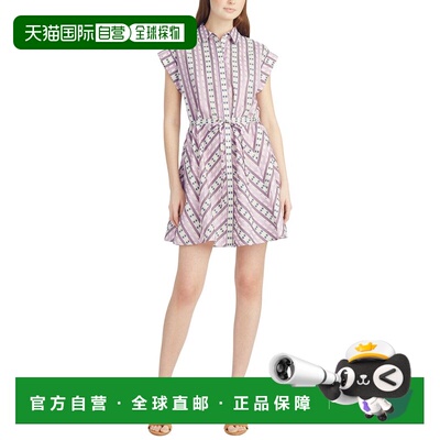 自营Draper James Phoebe Mini Shirtdress - purple 美国奥莱直