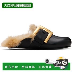 巴尔曼 女士 黑色 1h可退 Leather Balmain Flat 香港直邮潮奢