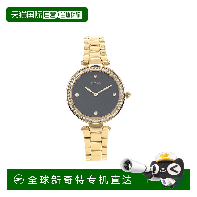 自营 Timex潮流水晶32毫米女士手表-金色 【美国奥莱】直发天美时