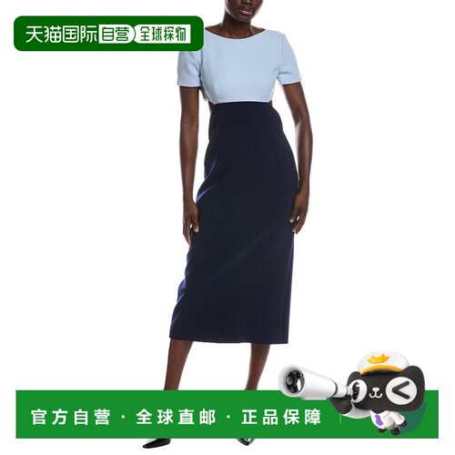 自营Carolina Herrera Tea Length Dress - blue 美国奥莱直发