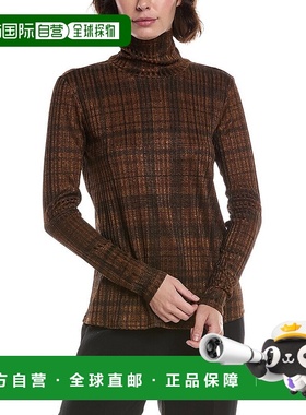 自营Premise Scrunch Neck Drop Needle Top - brown 美国奥莱直