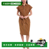 自营 美国奥莱直发 棕色 A.L.C.Thea前拉链衬衫 连衣裙