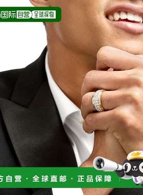 自营 pompeii32 克拉男士钻石双排结婚戒指抛光戒指，白金或黄金