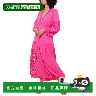 自营 Hale Bob Tiered Maxi连衣裙-粉红色 美国奥莱直发