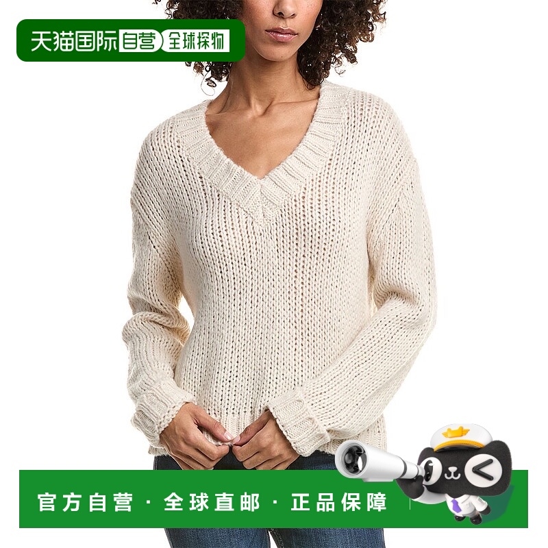 自营Bella Dahl厚实马海毛羊毛混纺毛衣-白色 美国奥莱直发