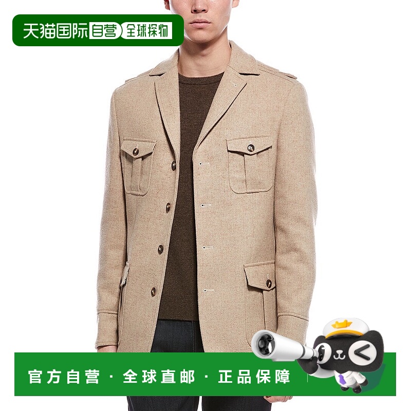 自营Paisley & Gray Wool-Blend Utility Jacket - tan 美国奥莱