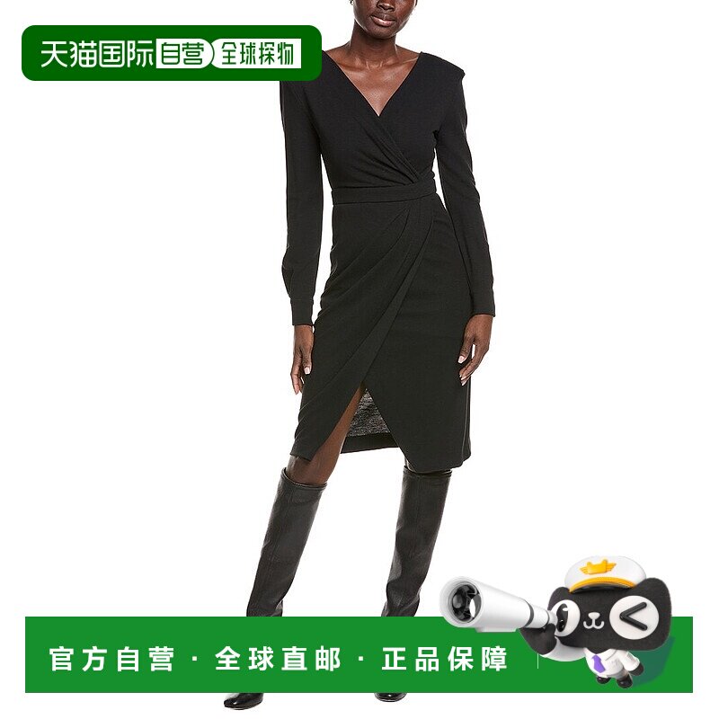 自营Max Mara Virtus Jersey Wool-Blend Midi Dress - black 美