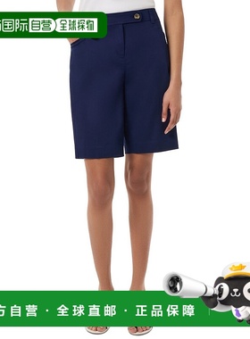 自营Jones New York Bermuda Shorts Women's Navy Duke Fly-Fron