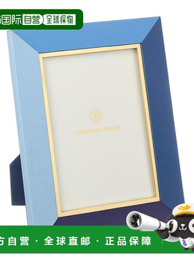 自营Jonathan Adler Perimeter Leather 4x6 Frame - blue 美国奥