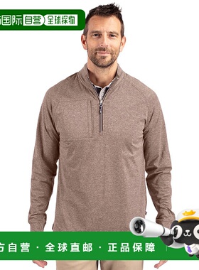 自营Cutter & Buck Adapt Eco Knit Heather Mens Quarter Zip Pu
