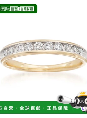 自营 Ross-Simons 14 克拉黄金钻石结婚戒指 - 白色 美国奥莱直发