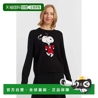 自营chinti & parkerBlack Wool-Cashmere Dancing Snoopy Sweate