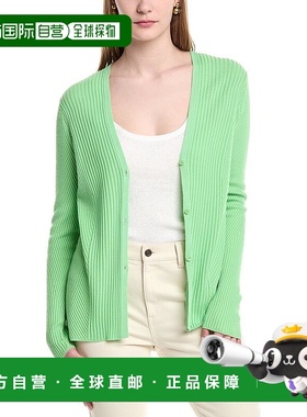 自营 lafayette 148 new york拉斐特148纽约罗纹开襟羊毛衫-绿色