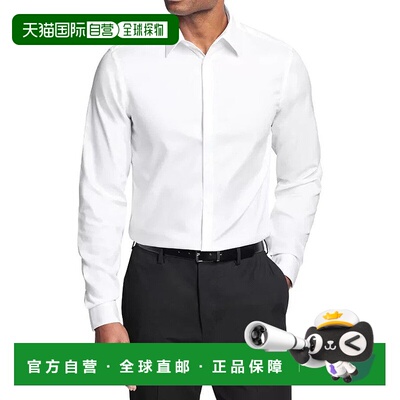自营 calvin klein凯文克莱男式衬衫白色棉长袖修身FTS226-白色