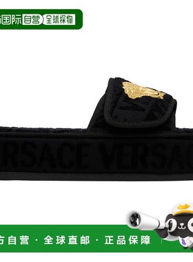 1h可退 香港直邮潮奢 versace 范思哲 女士 黑色 Allover 拖鞋 ZS