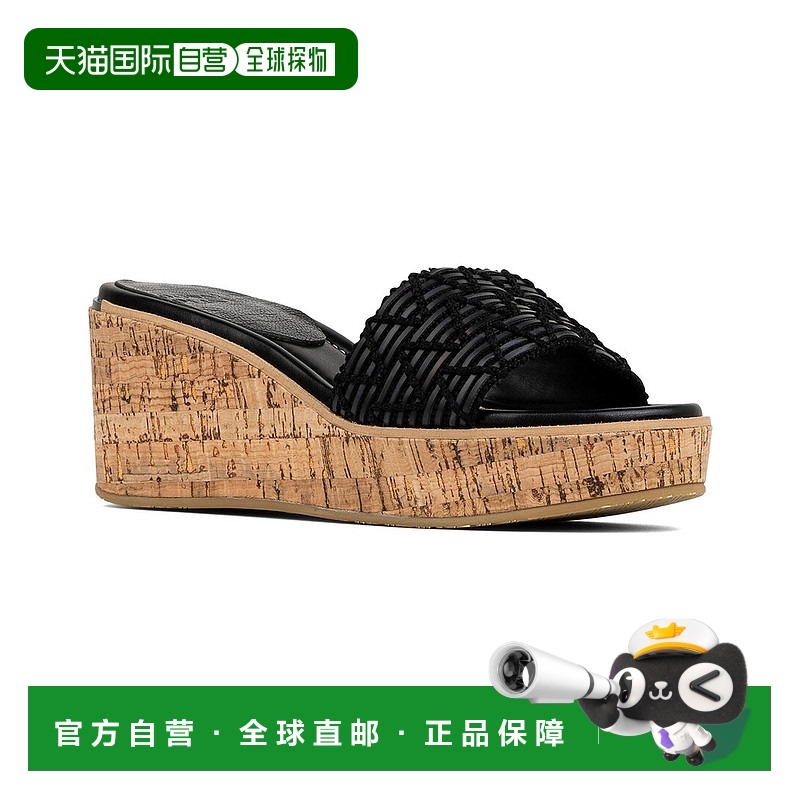 自营 Donald Pliner Allea皮革凉鞋-黑色 美国奥莱直发