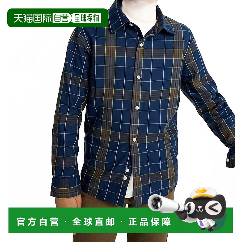 自营mayoralBoys' Long Sleeve Checked Shirt In Lagoon/marine