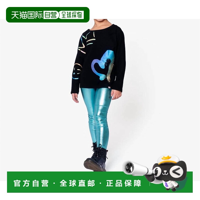自营appamanGirls Metallic Leggings In Metallic Aqua - metall