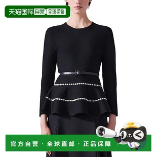 Blend Wool Peplum Top 美国奥莱 自营Carolina black Herrera