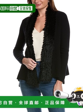 自营 InCashmere羊毛和羊绒混纺开衫-黑色 美国奥莱直发