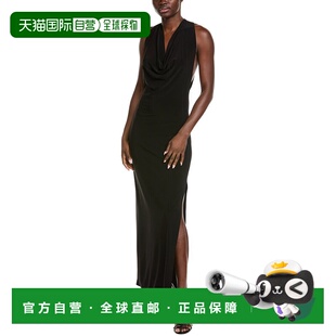 Neeta 美国奥 自营Norma Halter Gown black Slit Kamali Side