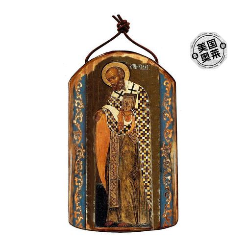 自营Designocracy 圣尼克木制希腊基督教东正教图标装饰 - 多色