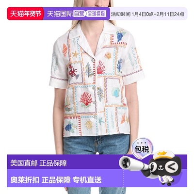 自营Johnny Was White Linen Shirt - white 美国奥莱直发