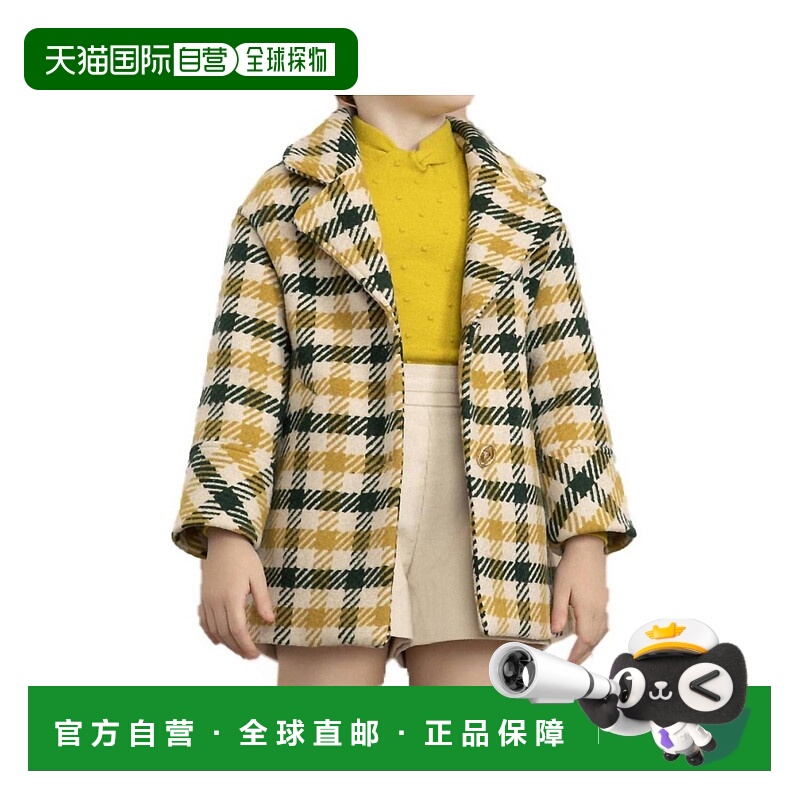 自营abel & lulaAllie Checked Coat In Bottle - bottle 美国奥