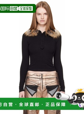 1h可退 香港直邮潮奢 Ottolinger 女士 黑色 Furry Fitted 长袖 P