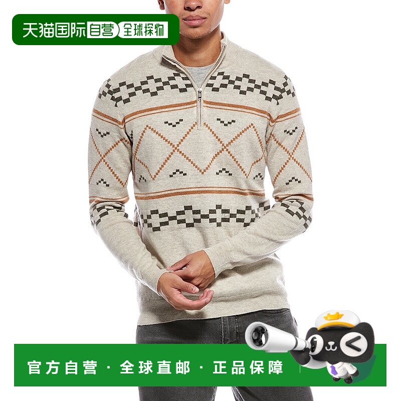 自营Brodie Cashmere Fairisle Wool & Cashmere-Blend 1/4-Zip M